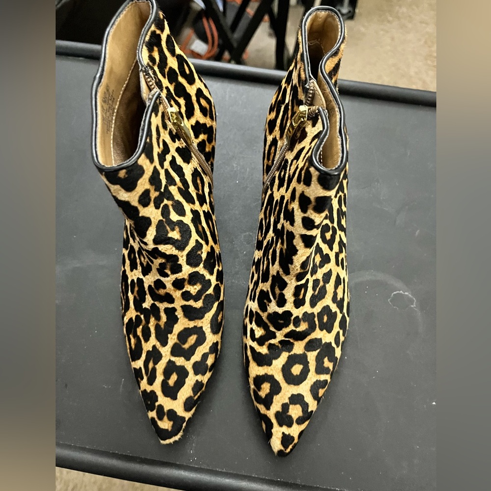 Leopard ankle boots